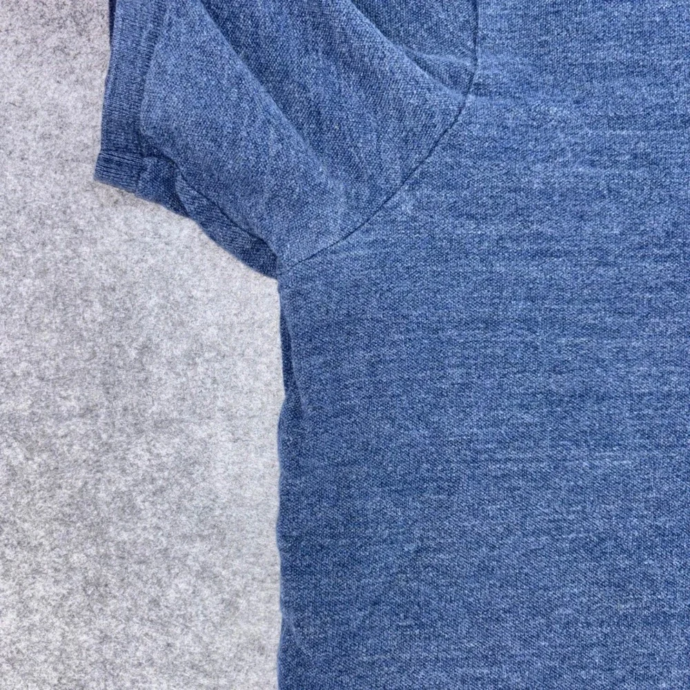 Polo Ralph Lauren Men XXL Blue Heathered Cotton Custom Fit Polo Shirt Red Pony